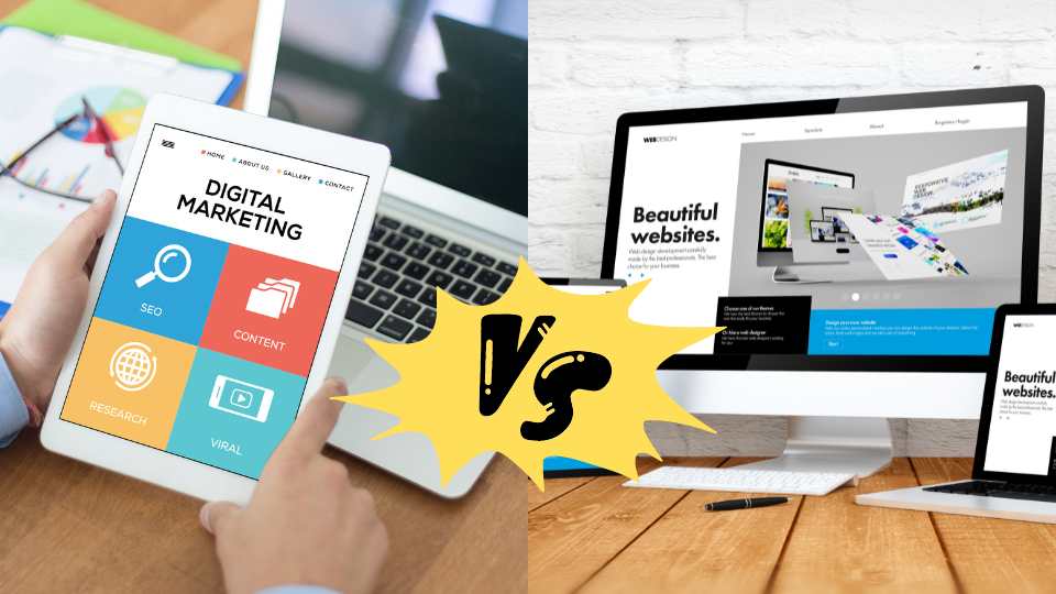 website designing vs digital marketing
